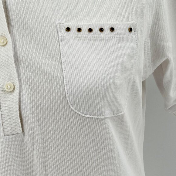 Polo T-Shirt Dress With Rhinestone Detail White M - Picture 3 of 11